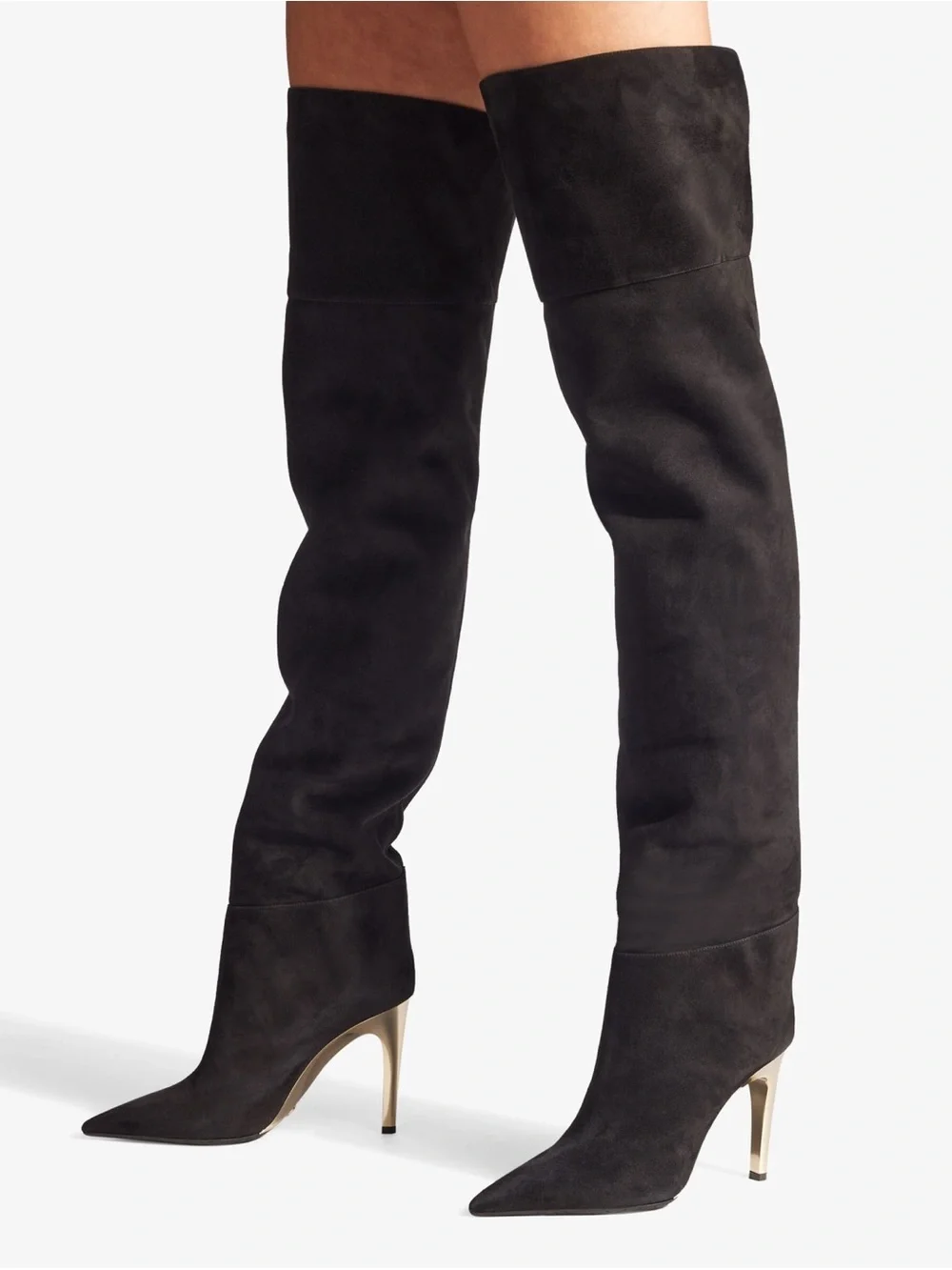 Jimmy Choo Cierra 100 Suede Over-the-Knee Boots 37.5 $2,195